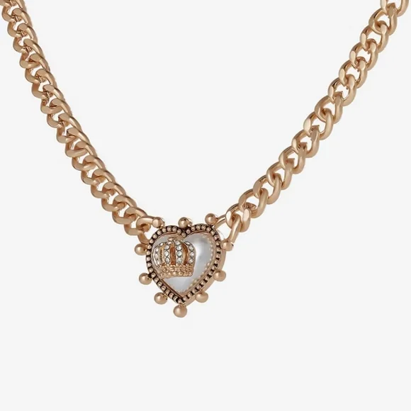 Juicy Couture Gold Heart Crown Necklace - Picture 2 of 9